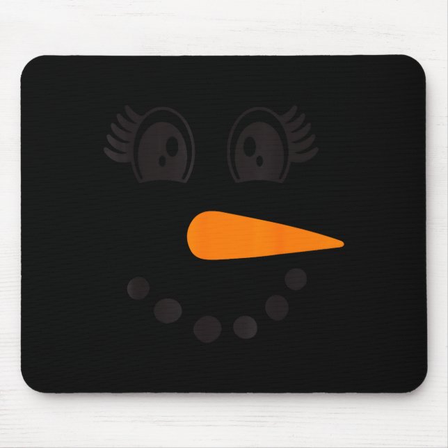 Eyelashes Christmas Outfit Snowman Face Costume Gi Mousepad (Vorne)
