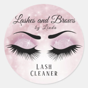Eyelashes Extension Cleaner Design - Hübsch rosa Runder Aufkleber