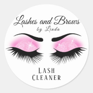 Eyelashes Extension Cleaner Design - Rosa Runder Aufkleber