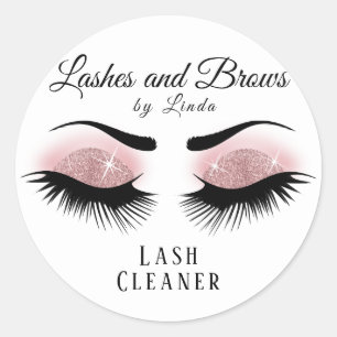 Eyelashes Extension Cleaner Design - Rose Gold Runder Aufkleber