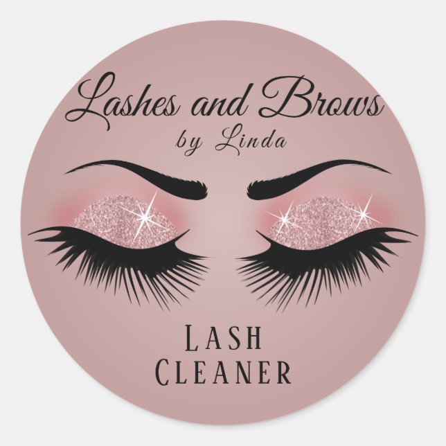 Eyelashes Extension Cleaner - Rose Gold Runder Aufkleber (Vorderseite)