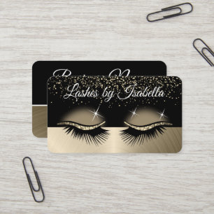 Eyelashes - Gold Glitzer Visitenkarte