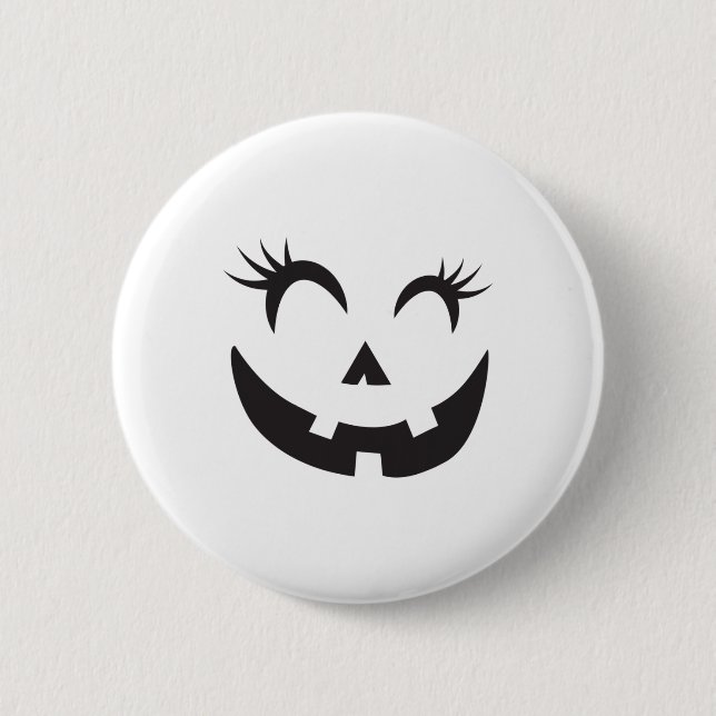 Eyelashes - Halloween Outfit Pumpkin Gesichtskostü Button (Vorderseite)