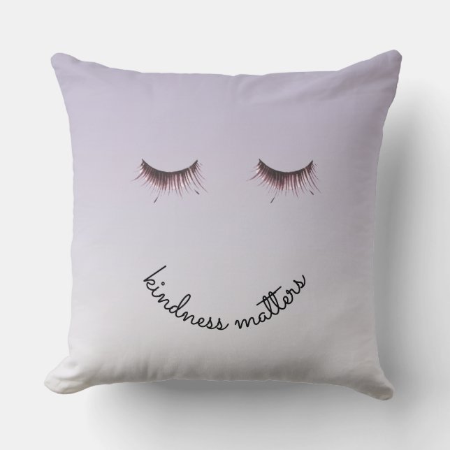 Eyelashes Kindness Lila Ombre Kissen (Vorderseite)