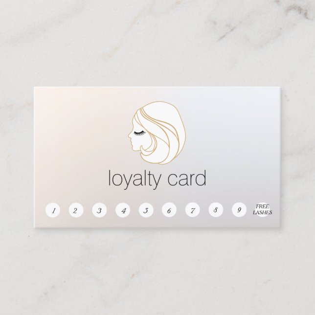 EyeLashes Lash Extension Customer Loyalty 10 Punch Treuekarte (Vorderseite)