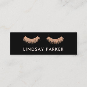 Eyelashes Makeup Artist Black Mini Business Card Visitenkarte
