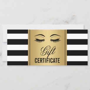 Eyelashes Makeup Geschenkgutschein Gold B&W Streif