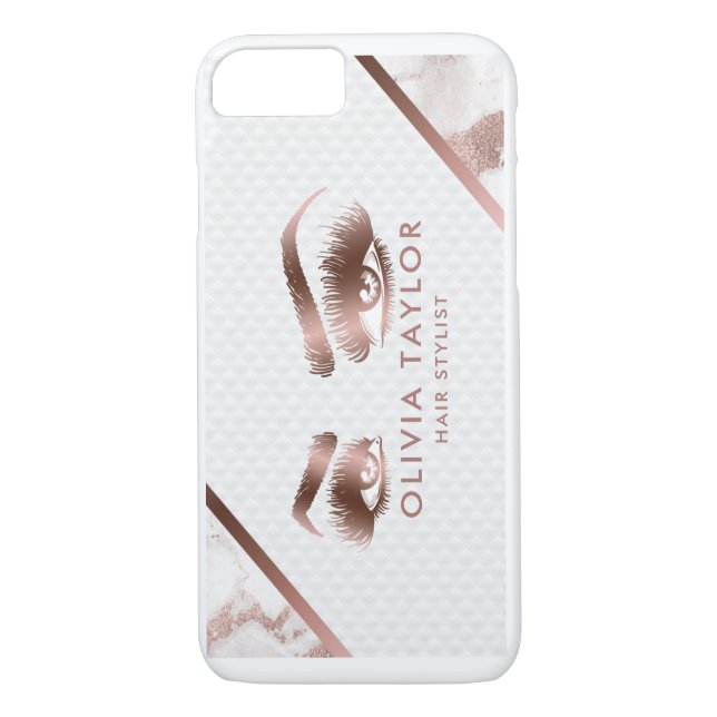 Eyelashes Makeup Rose Gold Eyes Brows Case-Mate iPhone Hülle (Rückseite)