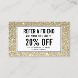 Eyelashes mit Gold Glitzer Salon Empfehlungskarte