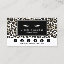 Eyelashes mit Leopard Print Loyalty Punch Card Treuekarte