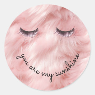 Eyelashes Rosa Imitate Frösteln Runder Aufkleber