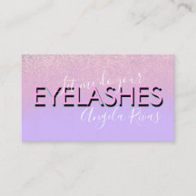 Eyelashes Salon Quote Pink Violet Glitzer