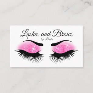 Eyelashes und Brauen - heißes Rosa-Glitzer Visitenkarte