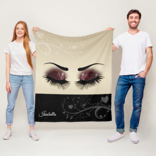 Eyelashes und Brows - Burgund Wein Glitzer Fleecedecke