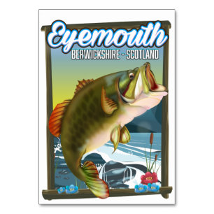 Eyemouth Berwickshire Schottland Angelposter. Tischnummer