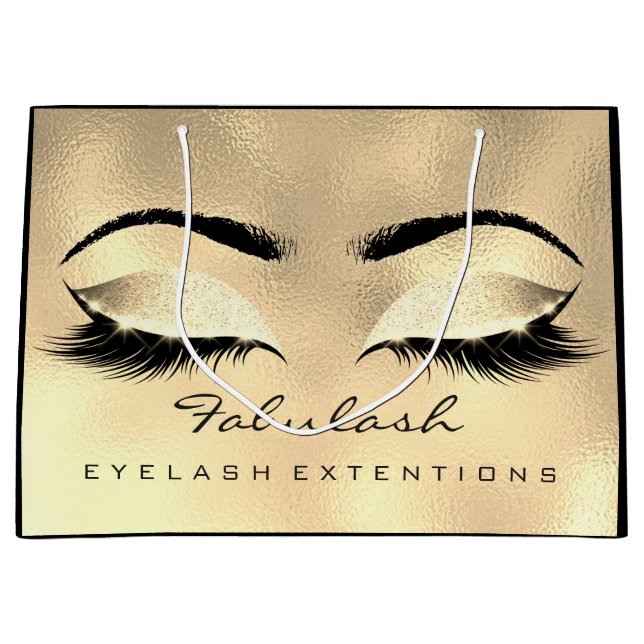 Eyes Lashes Gold Makeup Glitzer Beauty Kosmetik Große Geschenktüte (Vorderseite)