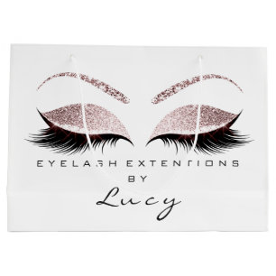 Eyes Lashes Makeup Bridal Name Glitzern Pink White Große Geschenktüte