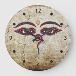 Eyes Of Buddha / Augen der Weisheit Große Wanduhr