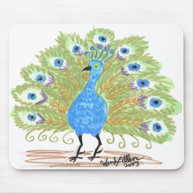 Eyes of India Peacock von Wendy C. Allen Mousepad (Vorne)
