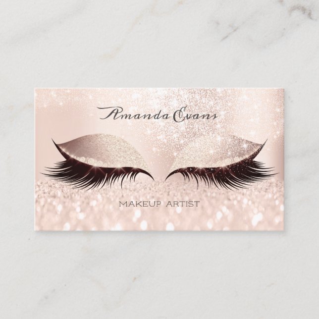 Eyes Pink Glitzern Makeup Artist Beauty Blogger Terminkarte (Vorderseite)
