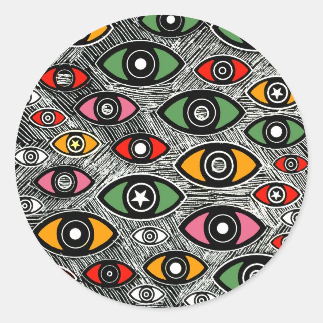 EYES Series Runder Aufkleber (Vorderseite)