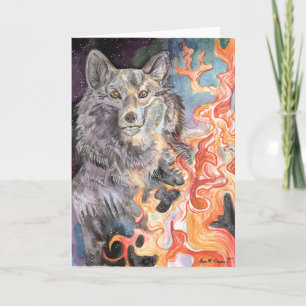 Eyes Wolf Wasserfarbe Faltenkarte Karte