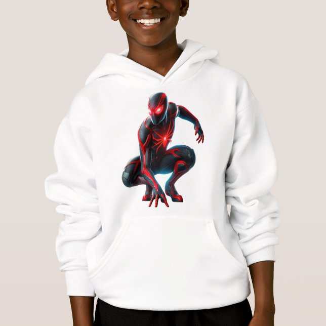 EyesMan Futuristic City Rush Hoodie - Neon Hero (Vorderseite)