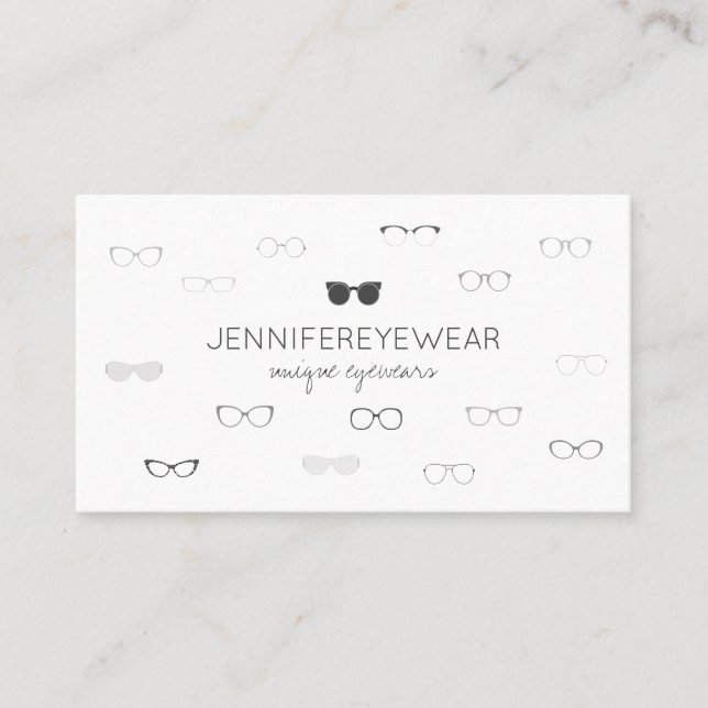 Eyewear Specialist Glasses grau Visitenkarte (Vorderseite)