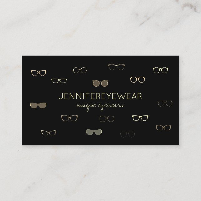 Eyewear Specialist Optisches Geschäft Gold Sonnenb Visitenkarte (Vorderseite)