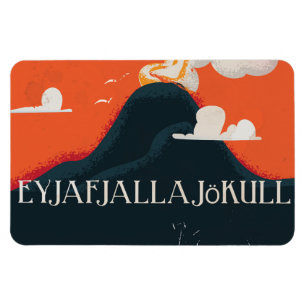 Eyjafjallajökull Volcano Travel Poster Magnet