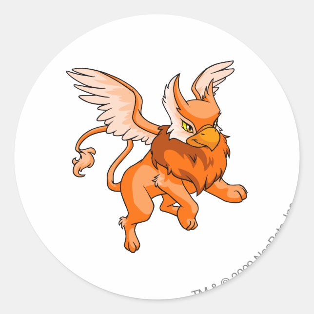 Eyrie Orange Runder Aufkleber (Vorderseite)