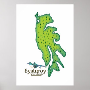 Eysturoy Färöer Inseln Reisekarte Poster