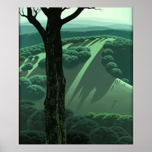 Eyvind Earle -  Grüner Hang - 1970; Vereinigte Sta Poster