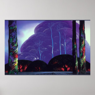 Eyvind Earle - Lila Sonnenuntergang - 1996; Verei Poster