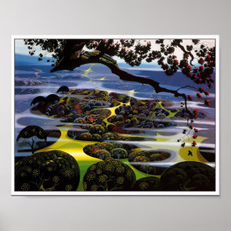 Eyvind Earle -  Mystischer Berg - 1989; Vereinigte Poster