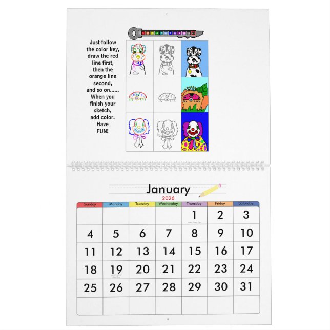 EZ Gekritzel - zeichnen Sie auf mir ..... Kalender (Jan 2026)
