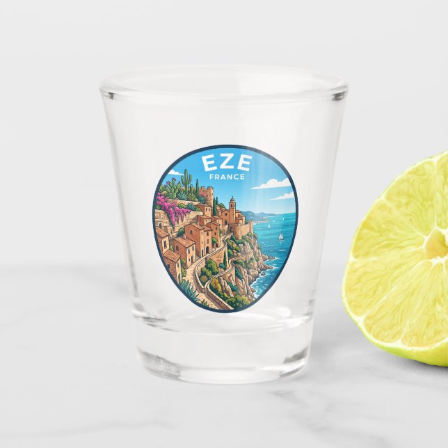 Èze Frankreich Schnapsglas (Vorderseite)