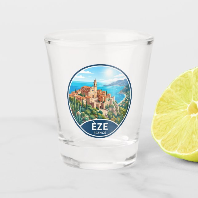 Èze Frankreich Schnapsglas (Vorderseite)