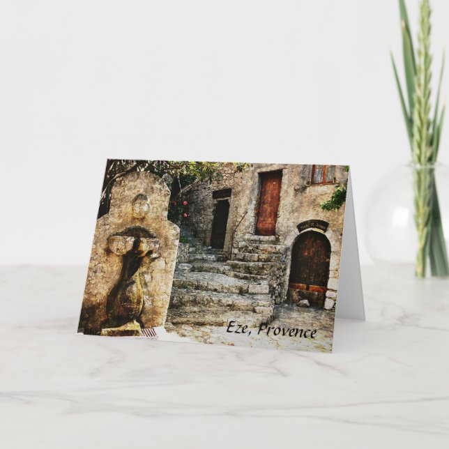 Eze, Provence-Grußkarte Karte (Vorderseite)