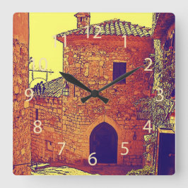 Eze, Provence kitchen clock Quadratische Wanduhr