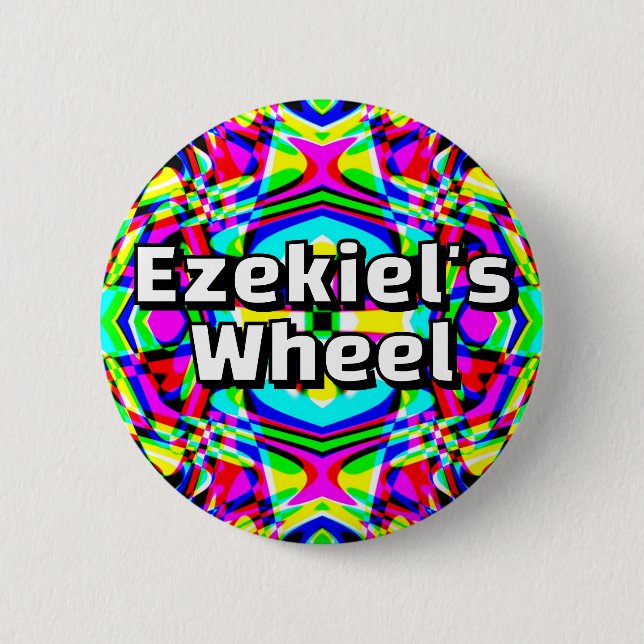 Ezechiels Rad - Vier-Wege-Kaleidoskop Button (Vorderseite)