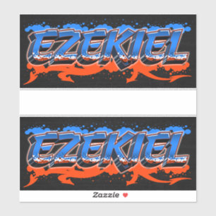 Ezekiel Prénom Nom Graffiti Autocollant