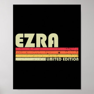Ezra Geschenk Name Personalisiert Lustig Retro Vin Poster