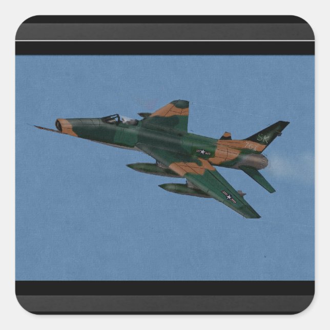 F100 Super Säbel Vietnam Krieg Veteran Quadratischer Aufkleber (Vorderseite)