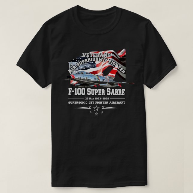 F100 Super Saber supersonic Jet Kämpfer T-Shirt (Design vorne)