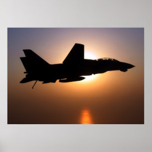 F14 auf Sonnenuntergang-Patrouille Poster