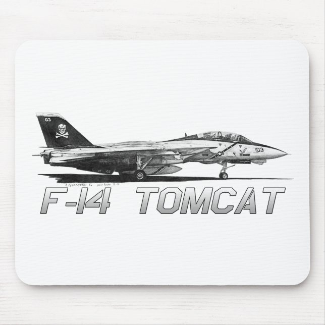F14 Piratenflaggen des Tomcat-VF-103 - zeichnend Mousepad (Vorne)