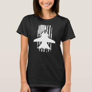 F14 Tomcat US Flag Fighter Jet Flugzeug Airc T-Shirt