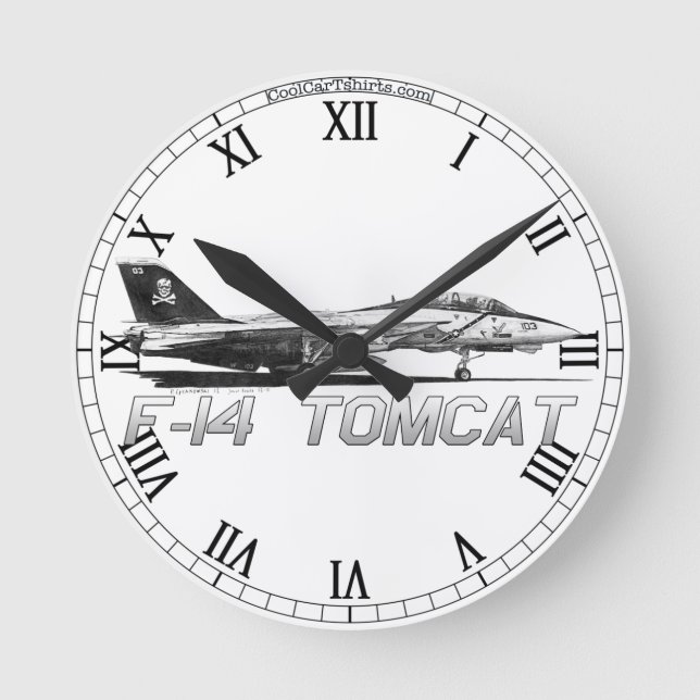 F14 Tomcat VF-103-Piratenflaggen - zeichnend Uhr (Vorderseite)