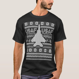 F15 Ugly Christmas Sweater fighter jet usaf T-Shirt
